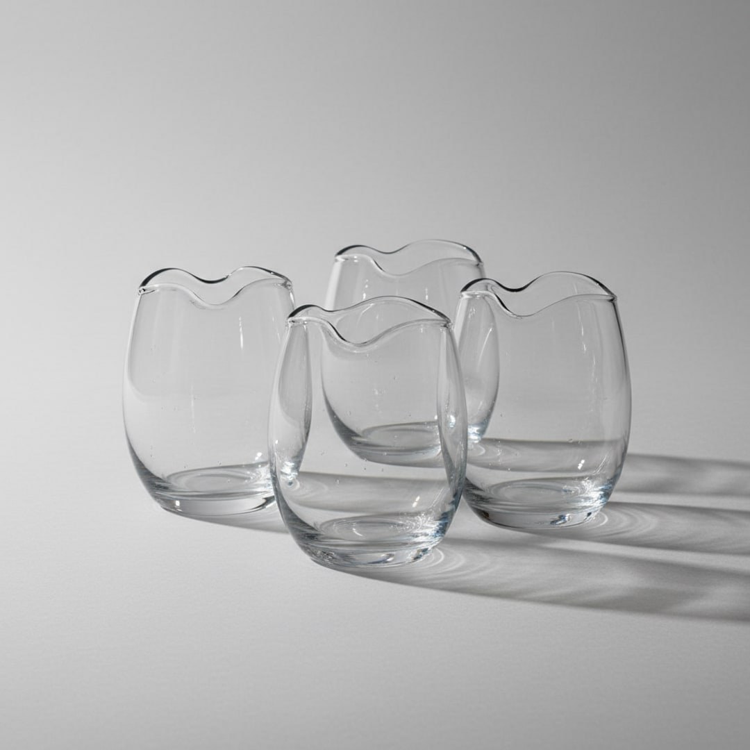 Hand-Blown Water Glasses, Set of 4