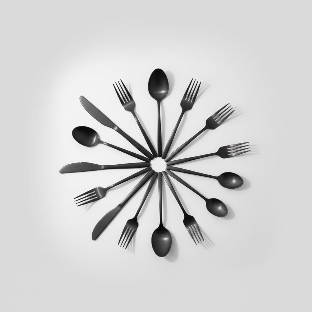 Matte Black Cutlery Set, 16-Piece — Cedar Kitchen